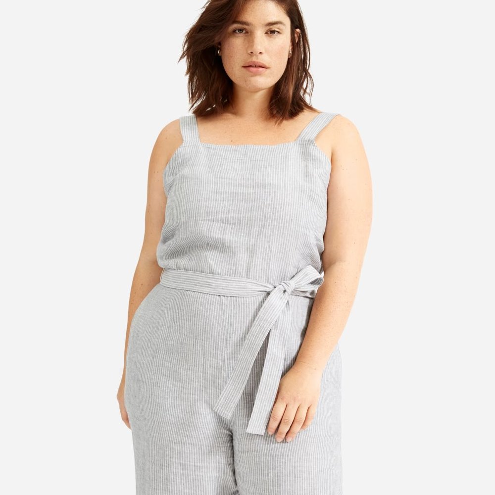 Everlane The Linen Square-Neck Jumpsuit Size 4
